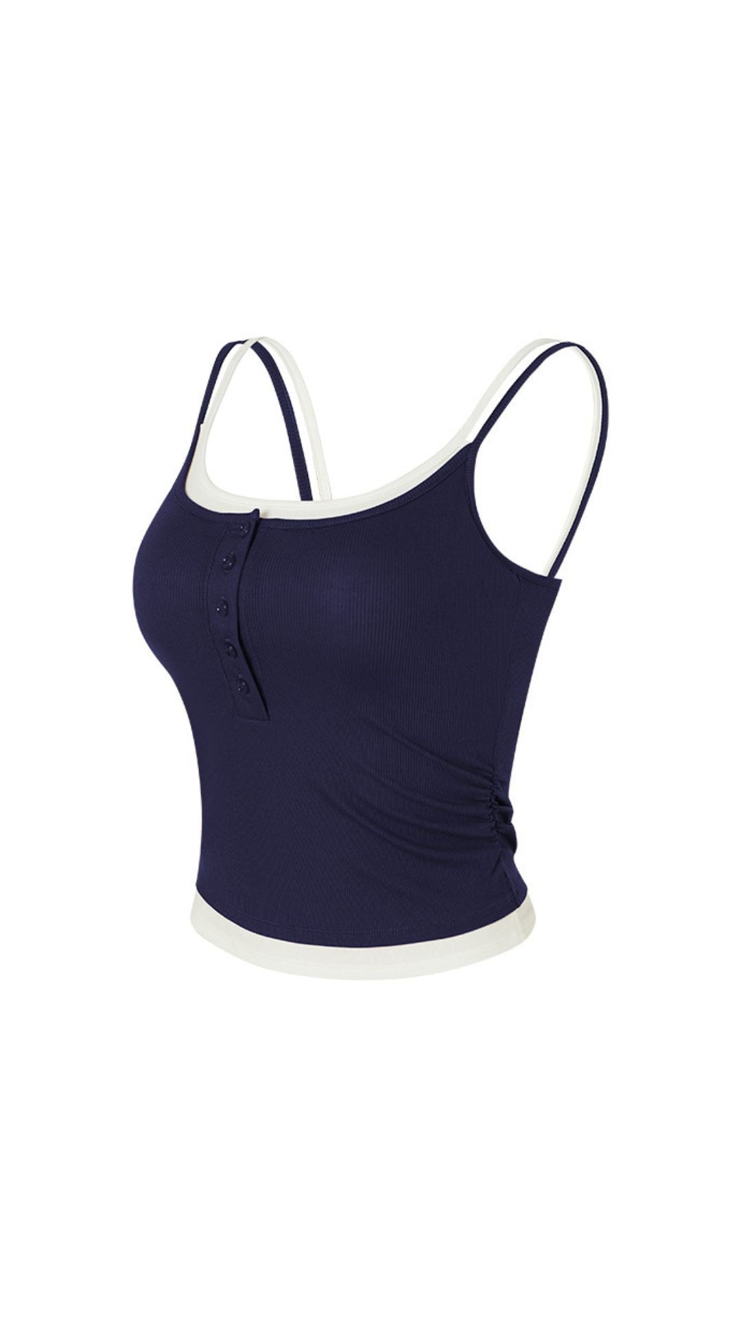 Soft Breeze Button Ribbed Tank Bra
