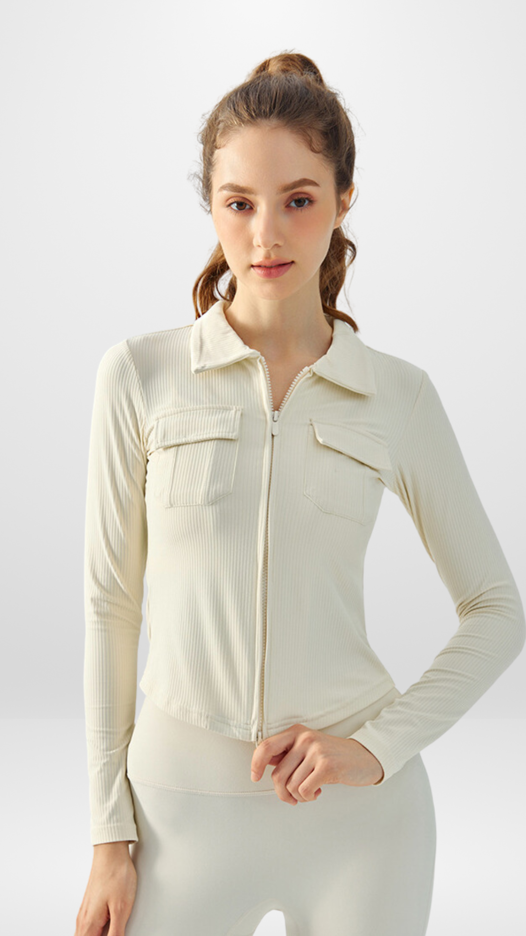 Ribbed Double Zipper Jacket