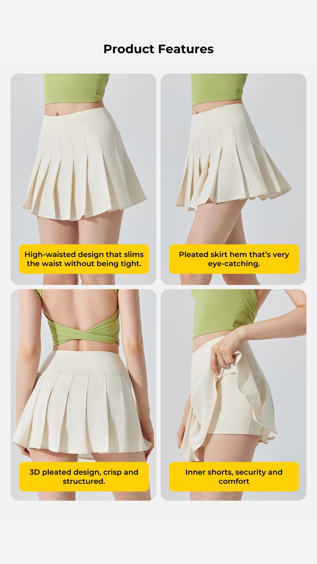 ActivePleat High-Waisted Skirt