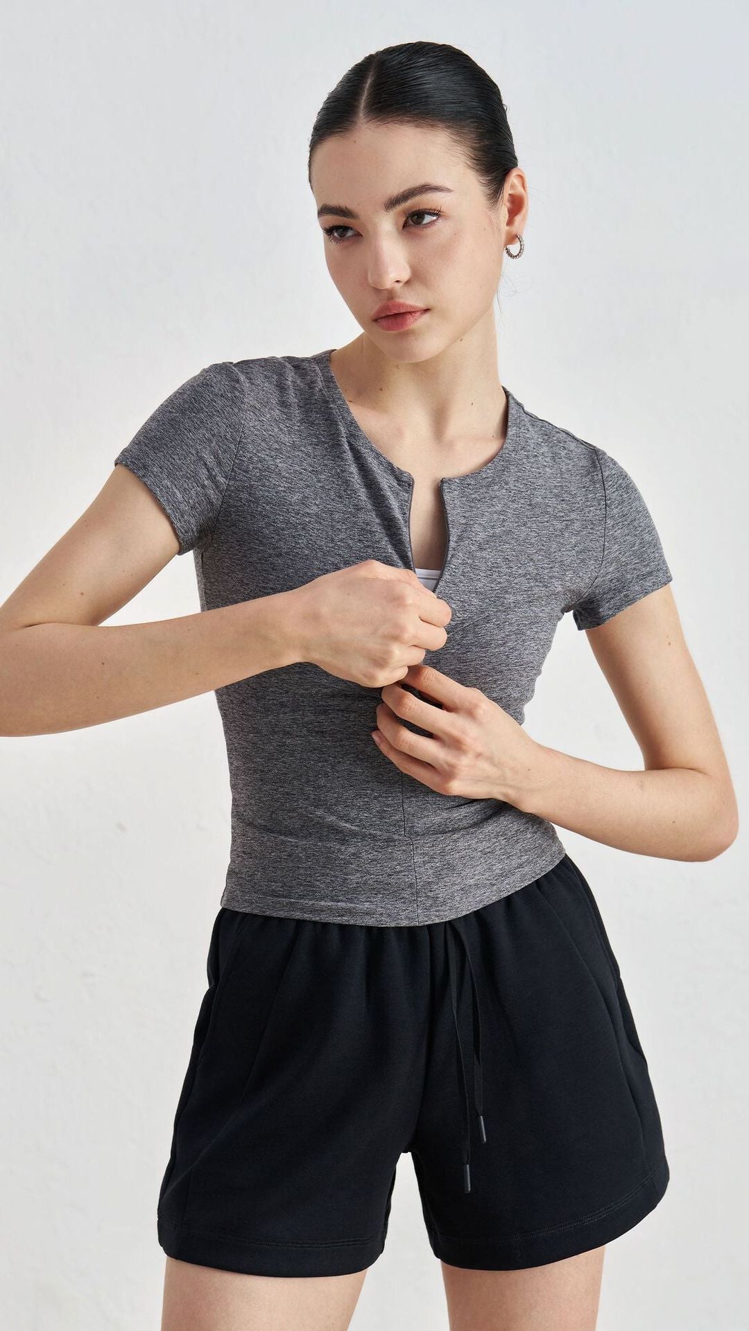 Premium Cinched Waist Yoga T-Shirt