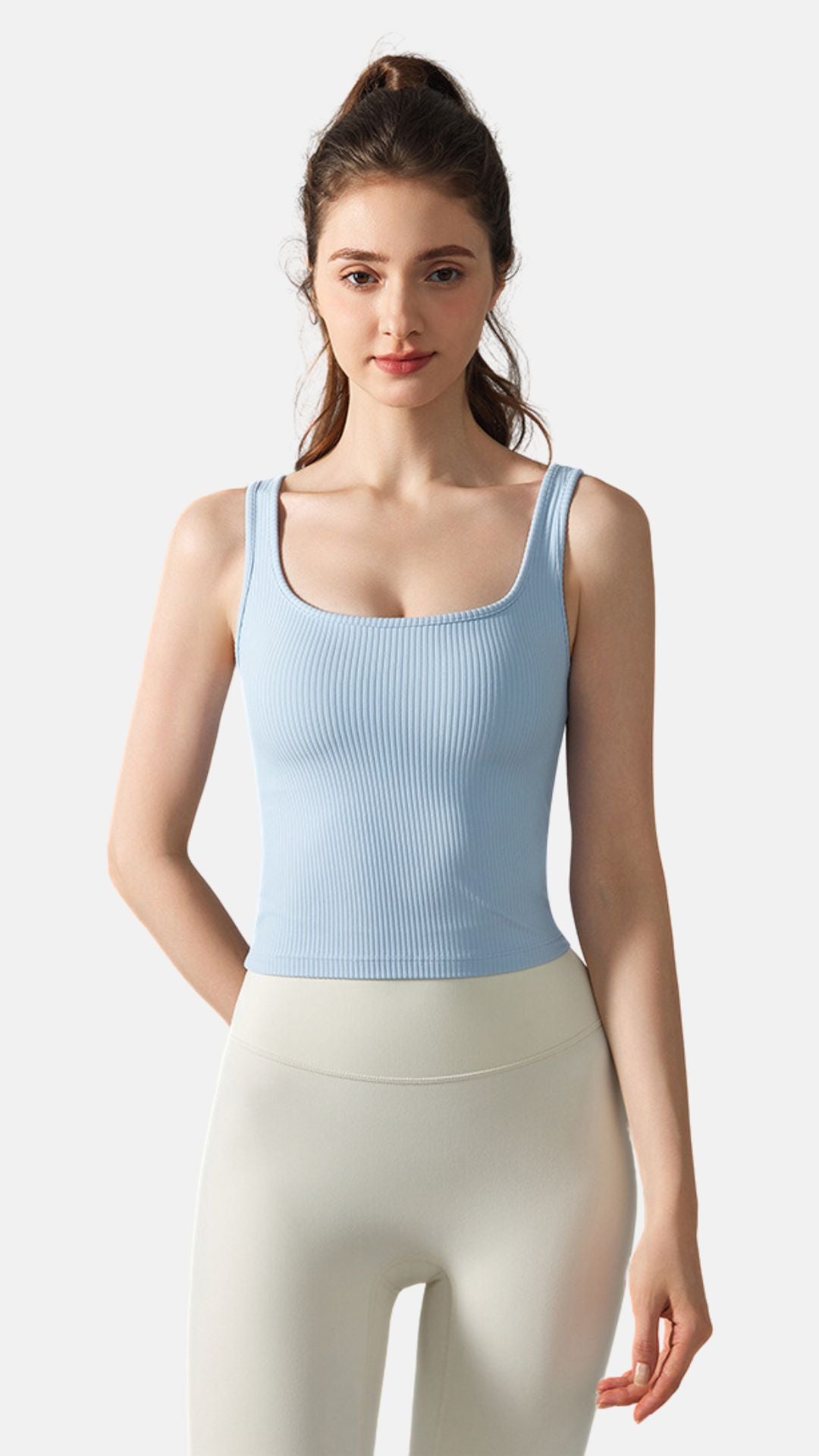 Serene Elegance Ribbed Yoga Tank