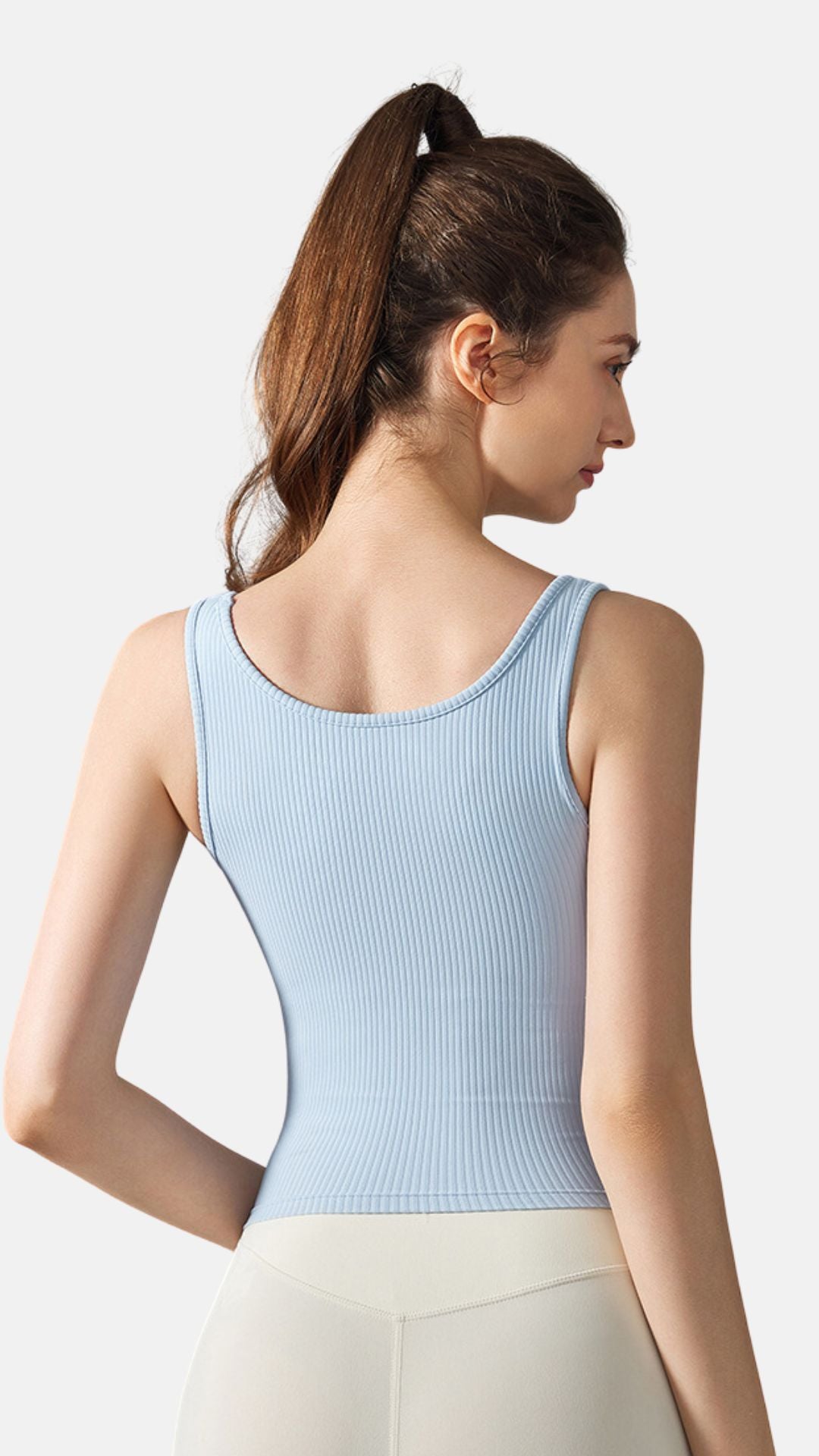 Serene Elegance Ribbed Yoga Tank