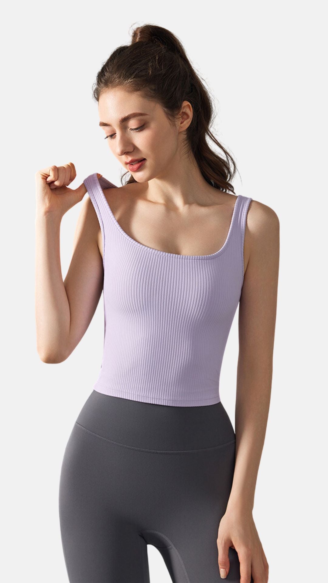 Serene Elegance Ribbed Yoga Tank