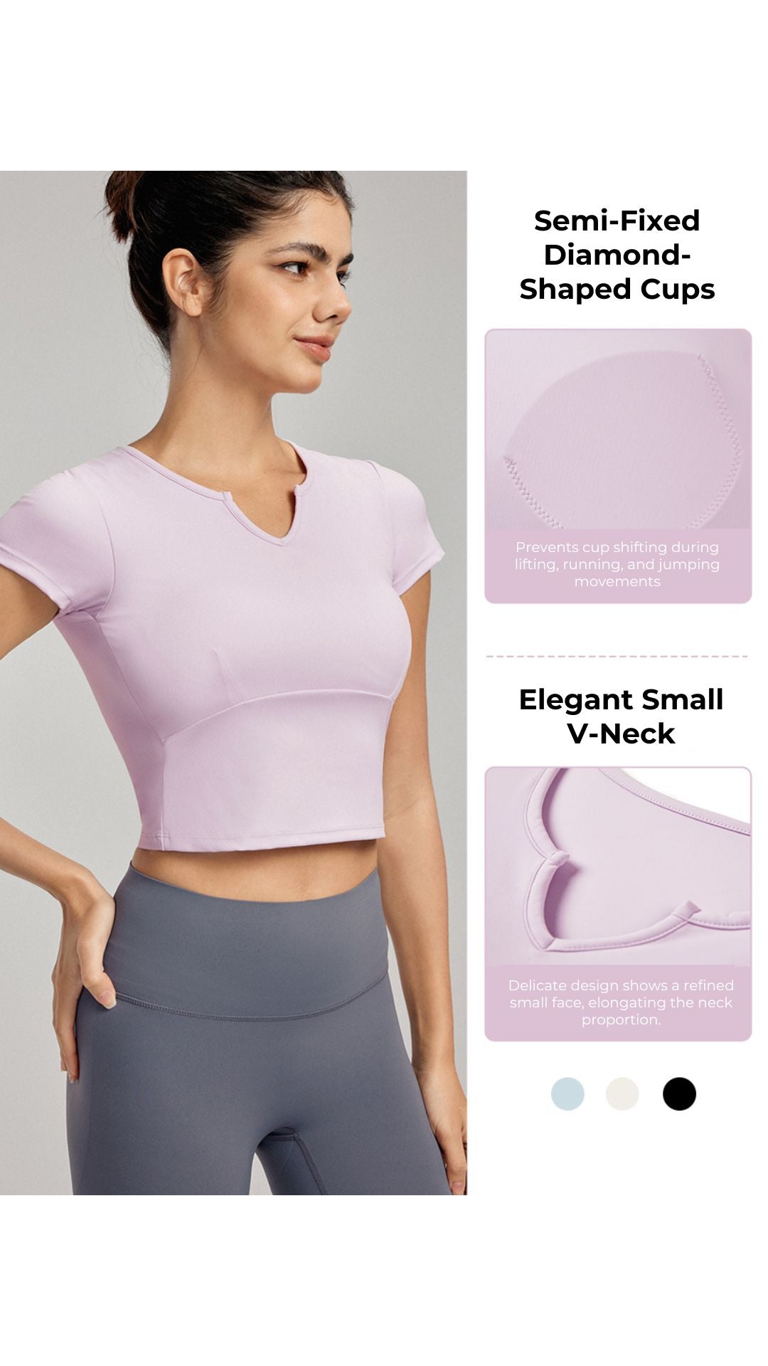 Chic SlimFit Short Sleeve Sports Bra