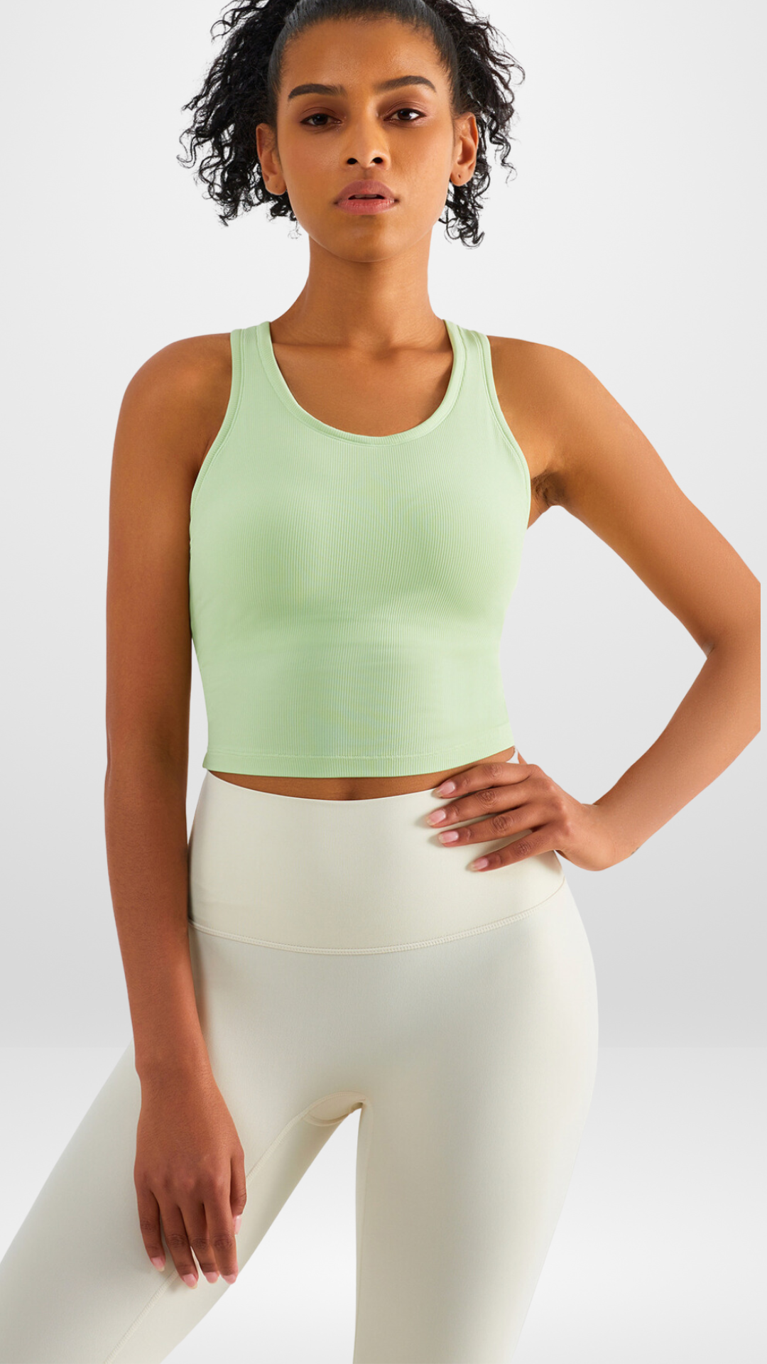Light Ribbed Sports Tank Bra