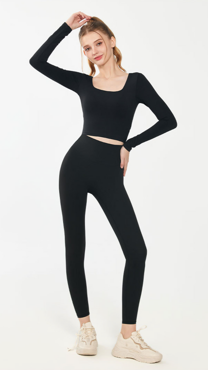 Twisted Elegance: Long Sleeve Padded Top