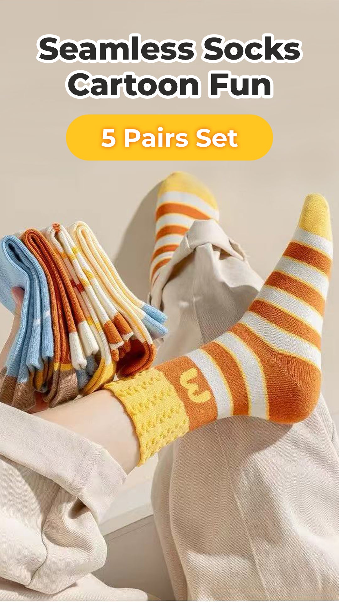 HappyFeet Cartoon Socks (5 Pairs Set)