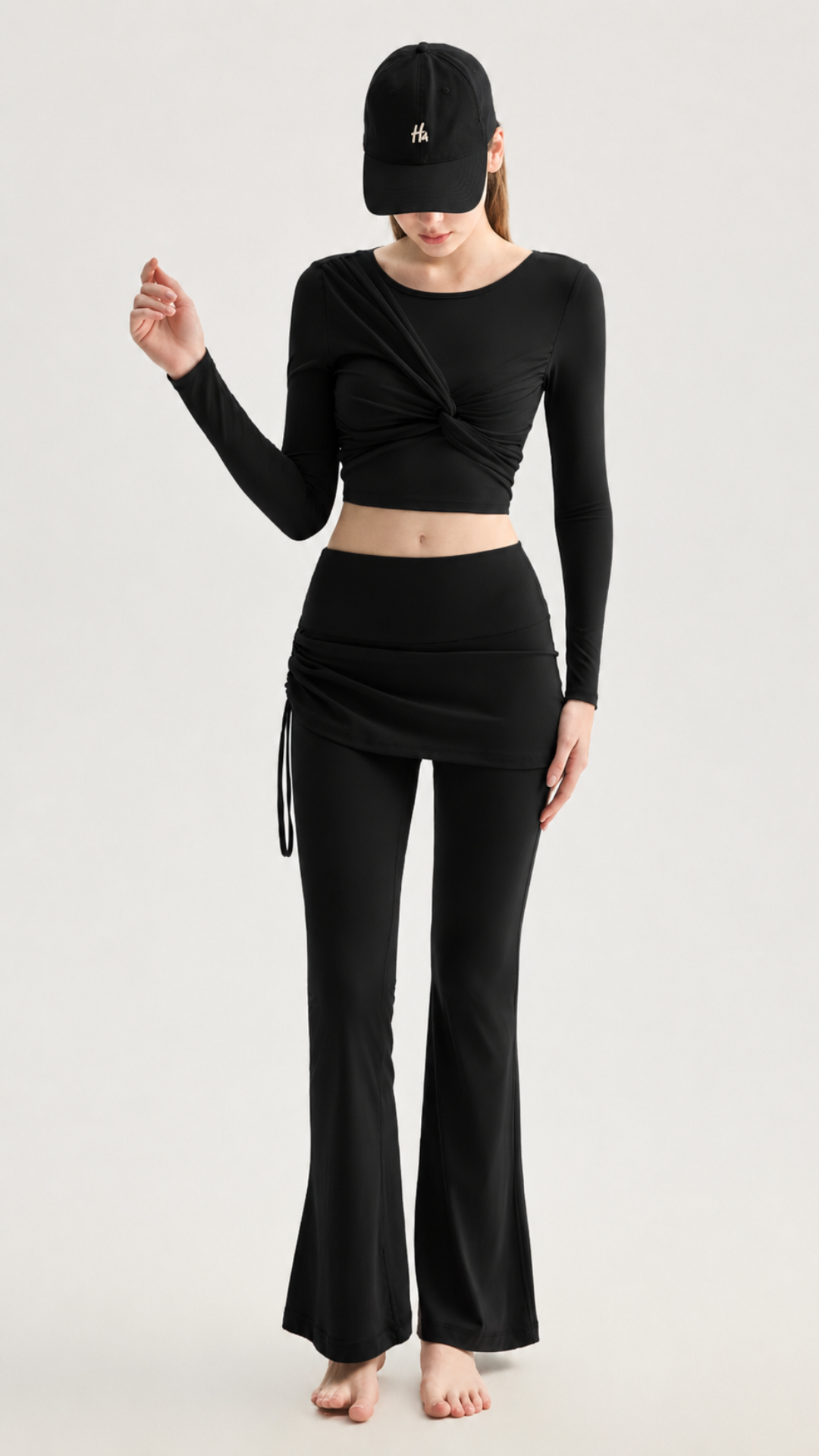 Padded Mesh Yoga Long Sleeve Top