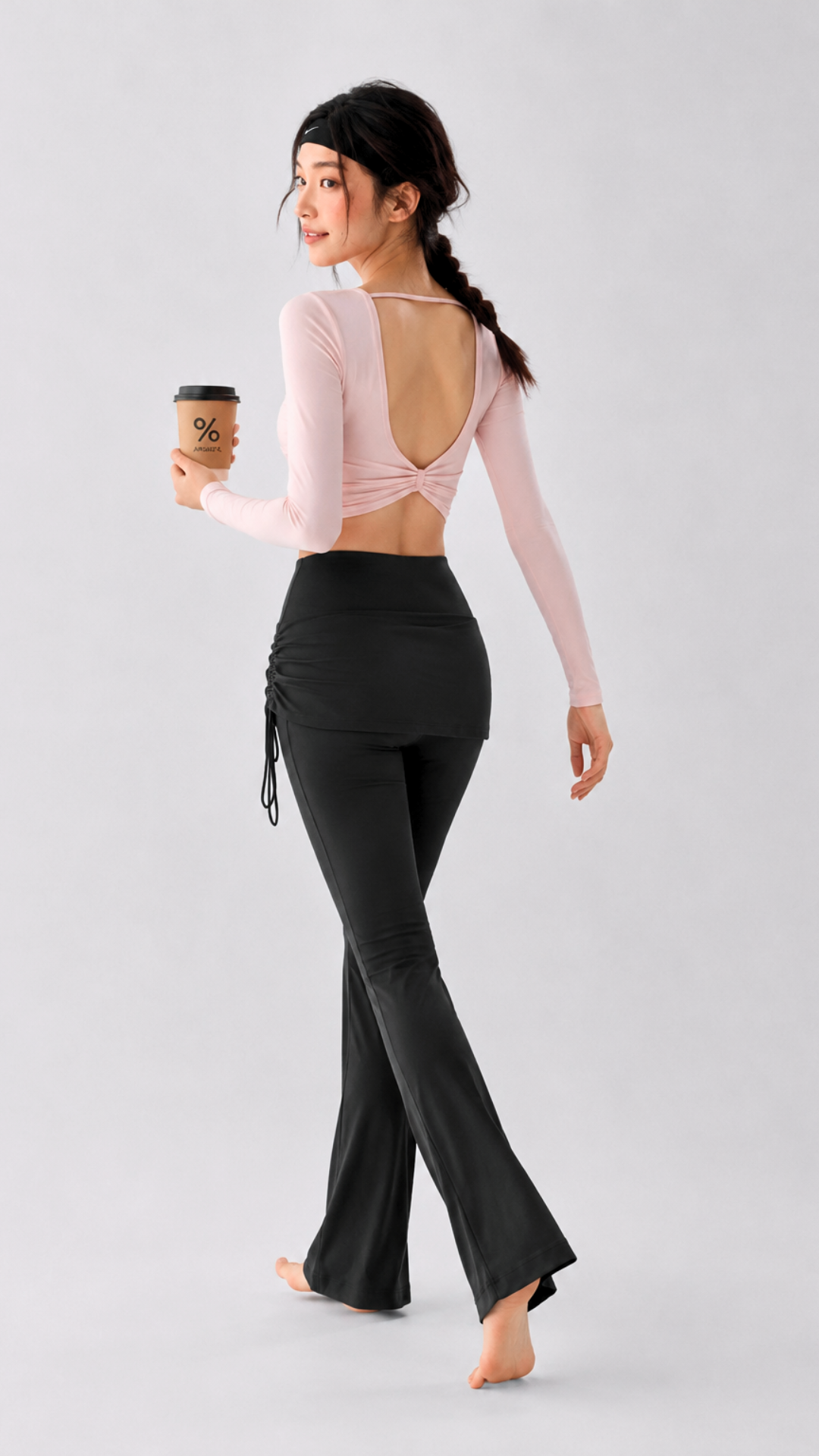 Padded Mesh Yoga Long Sleeve Top