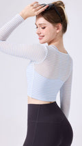 TwinStripe Long Sleeve Crop