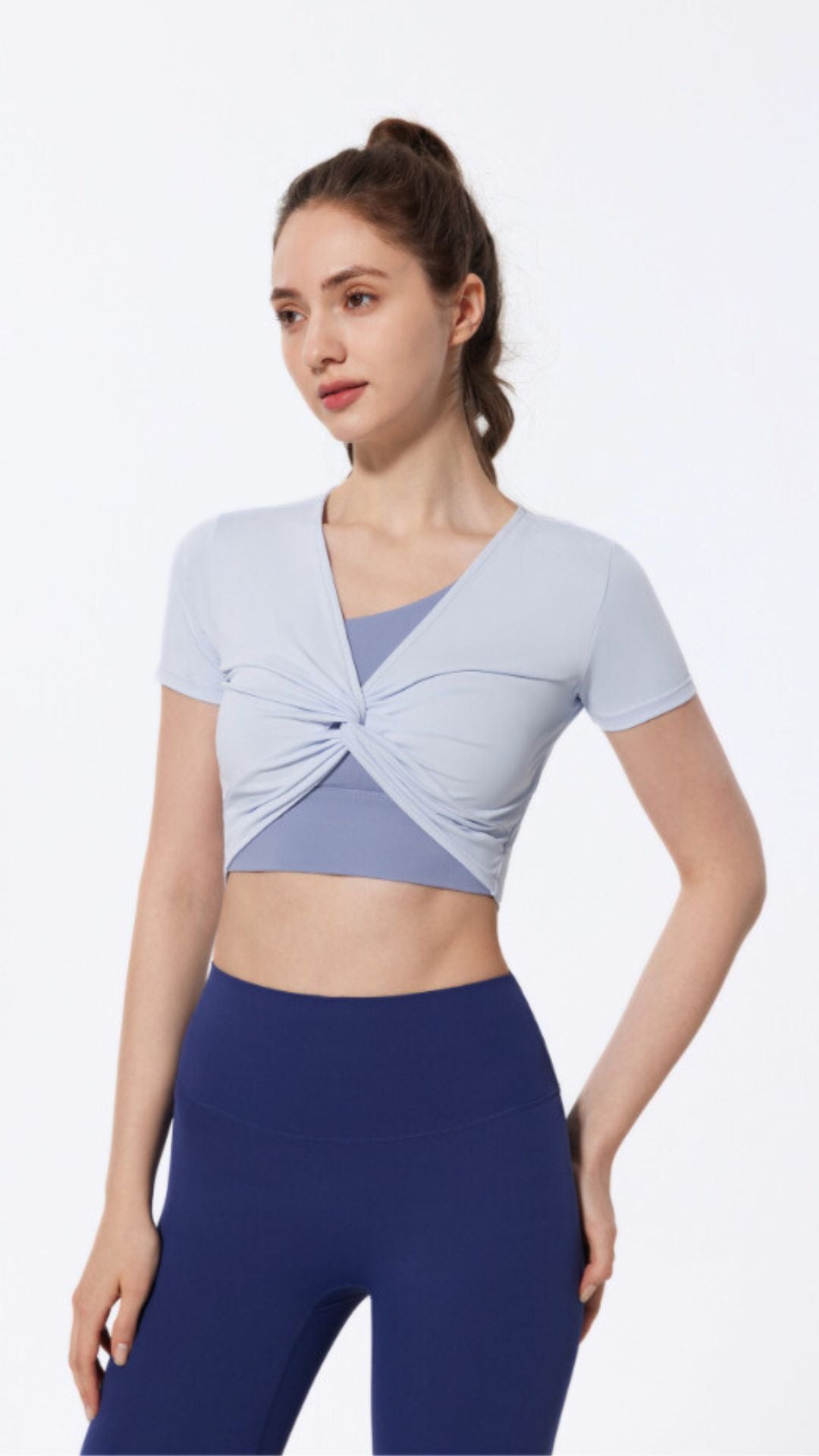 Barre Twist Short Sleeve Crop Top