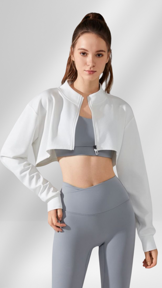 Athleisure Luxe Cropped Jacket