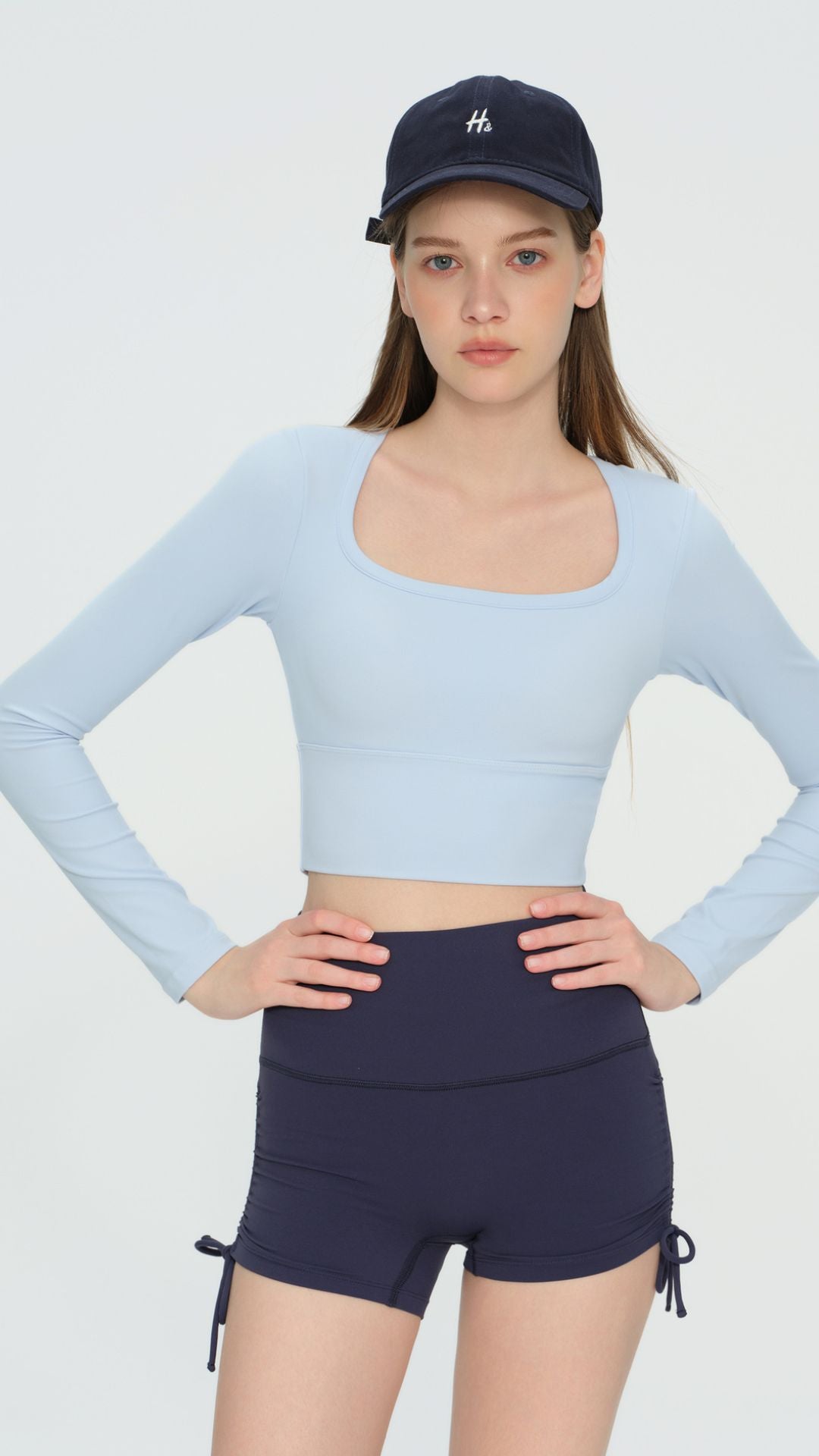 U-Curve Padded Crop Long Sleeve