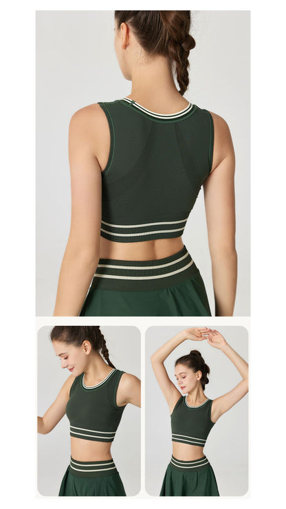 Striped Sports Bra/ Skirt