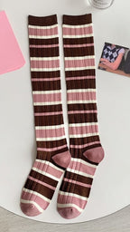CandyStripe Knee-High Socks (2 Pairs Set)