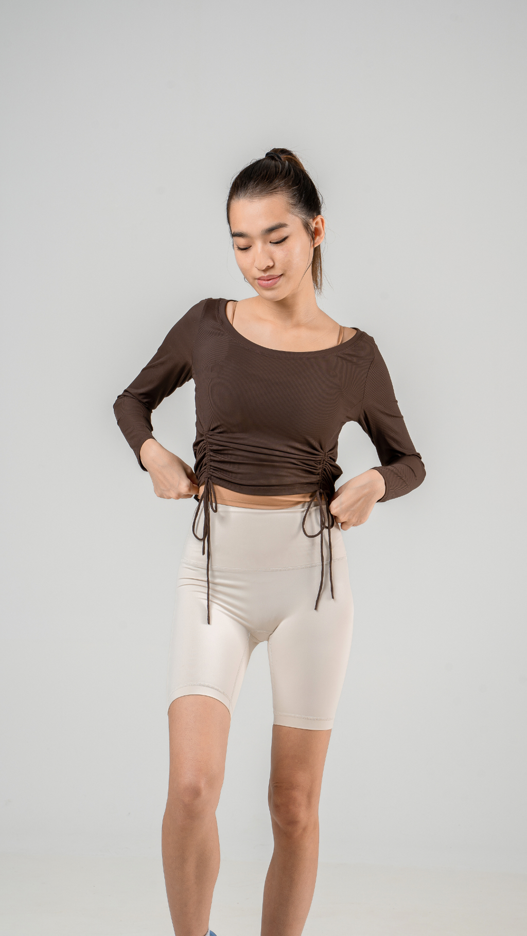 Drawstring Long Sleeve Top