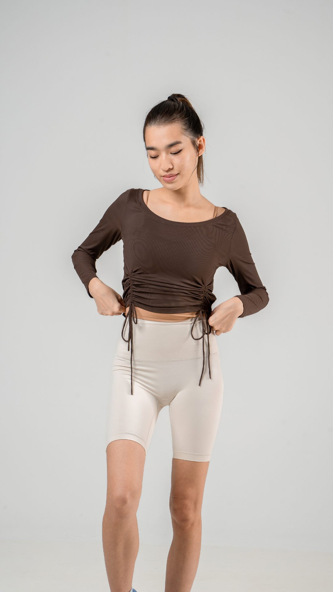 Drawstring Long Sleeve Top