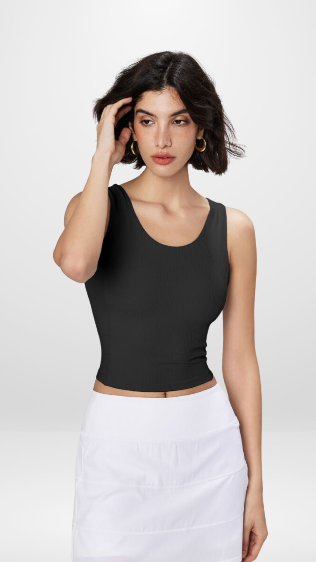 Light Ribbed Active Tank Bra