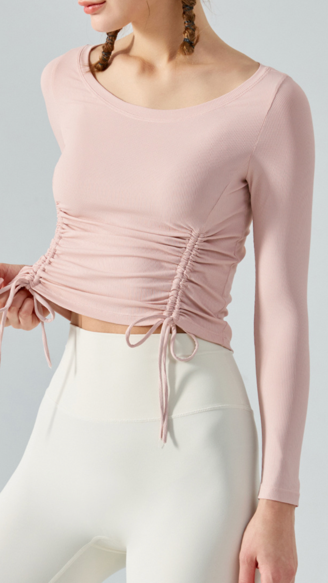 Drawstring Long Sleeve Top