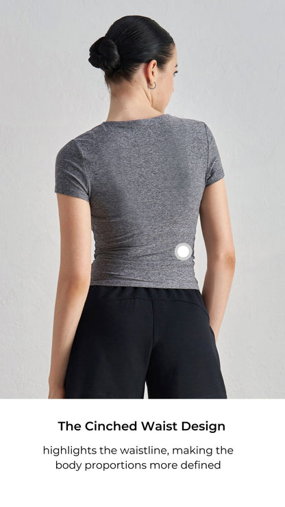 Premium Cinched Waist Yoga T-Shirt