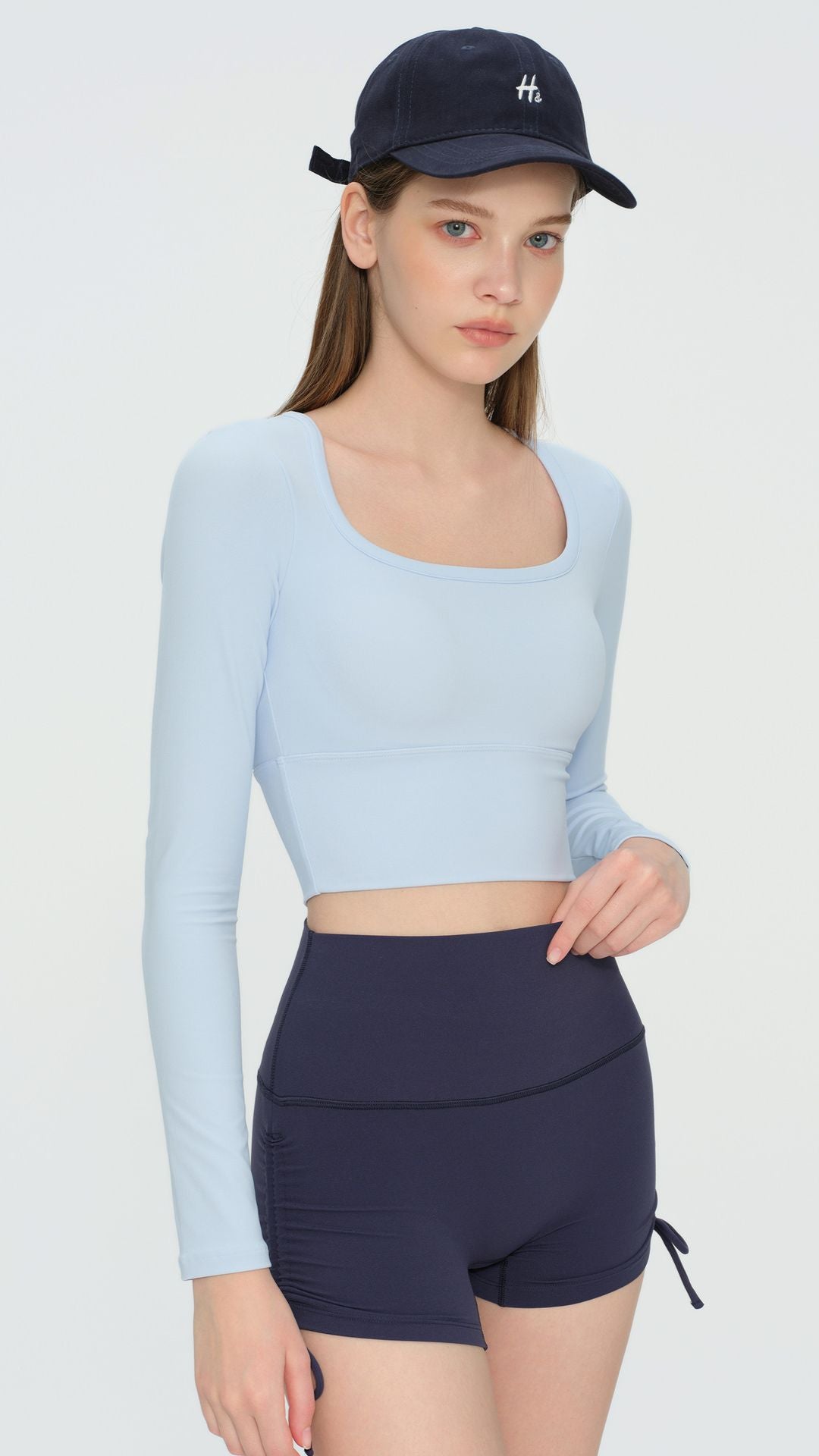 U-Curve Padded Crop Long Sleeve