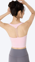 VibeMove Ruched Waist Workout Sports Bra