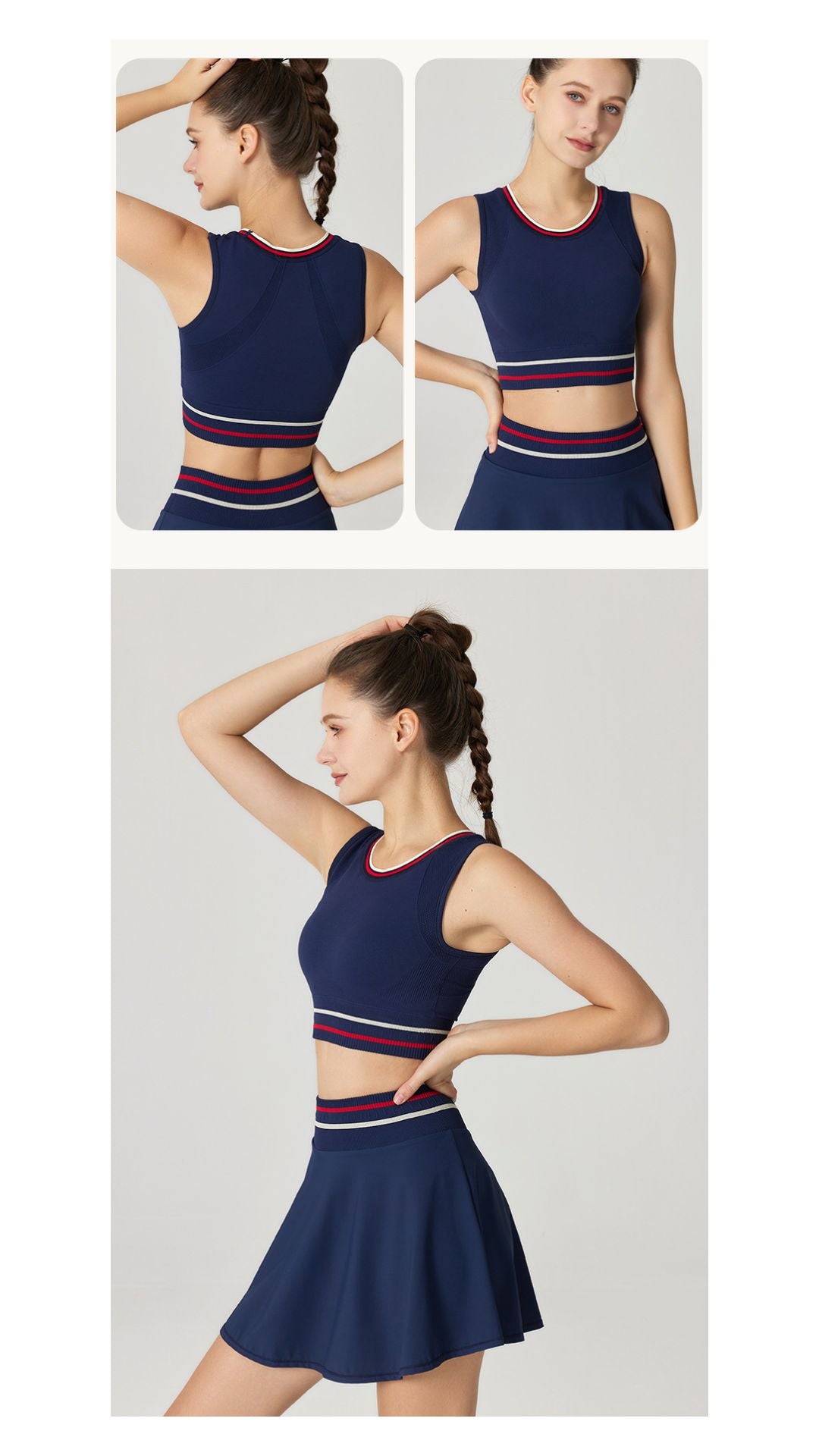 Striped Sports Bra/ Skirt