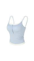 Soft Breeze Button Ribbed Tank Bra