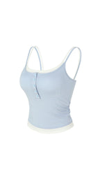 Soft Breeze Button Ribbed Tank Bra