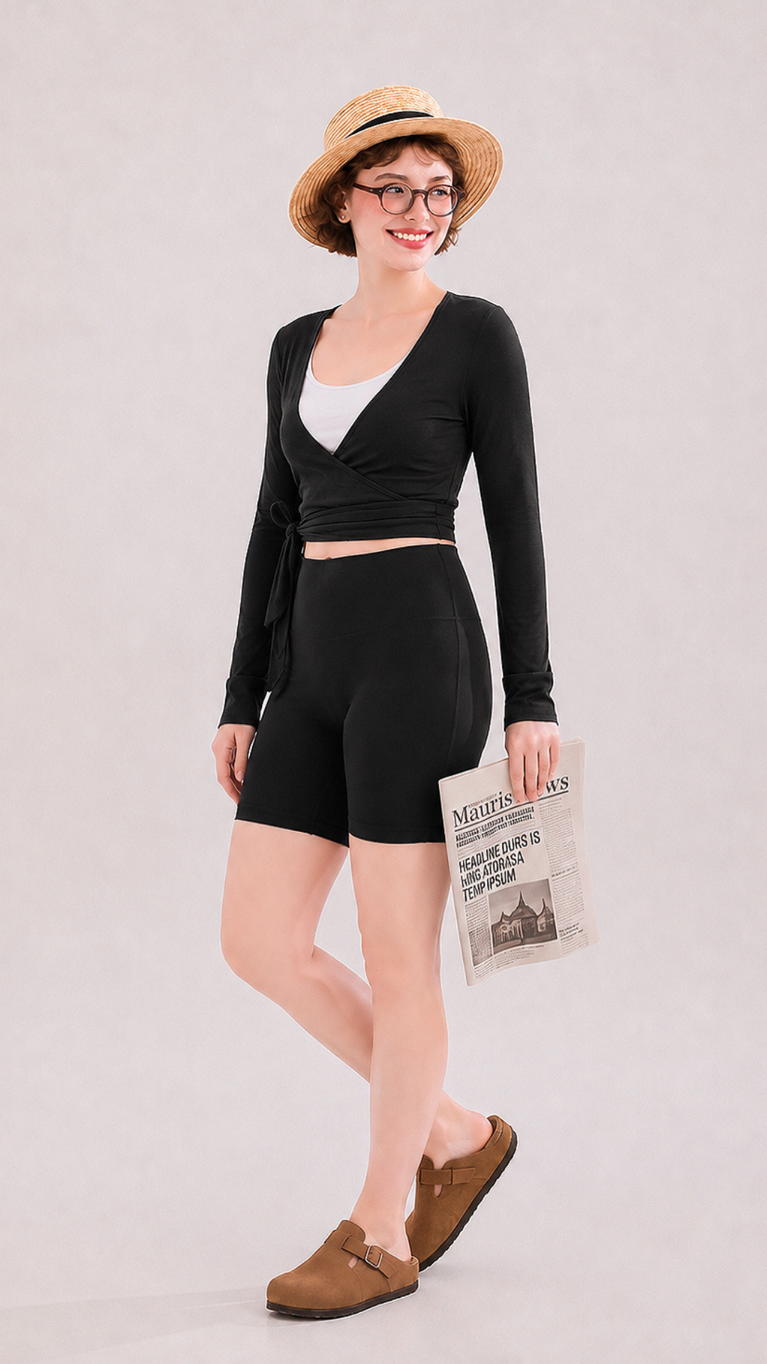 SlimFlow Side & Back Waist Tie Long Sleeve
