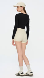 U-Curve Padded Crop Long Sleeve