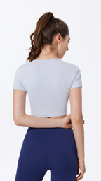 Barre Twist Short Sleeve Crop Top