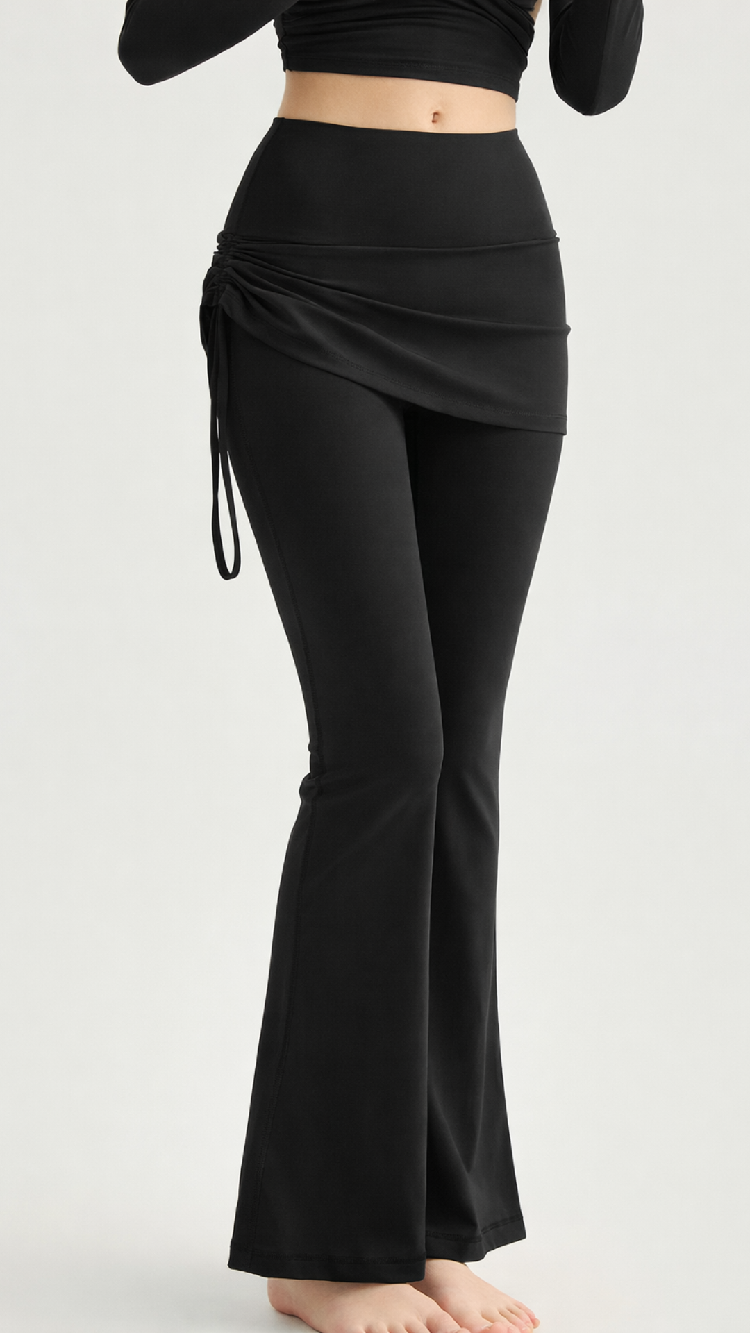 Drawstring Skirt Flare Leggings