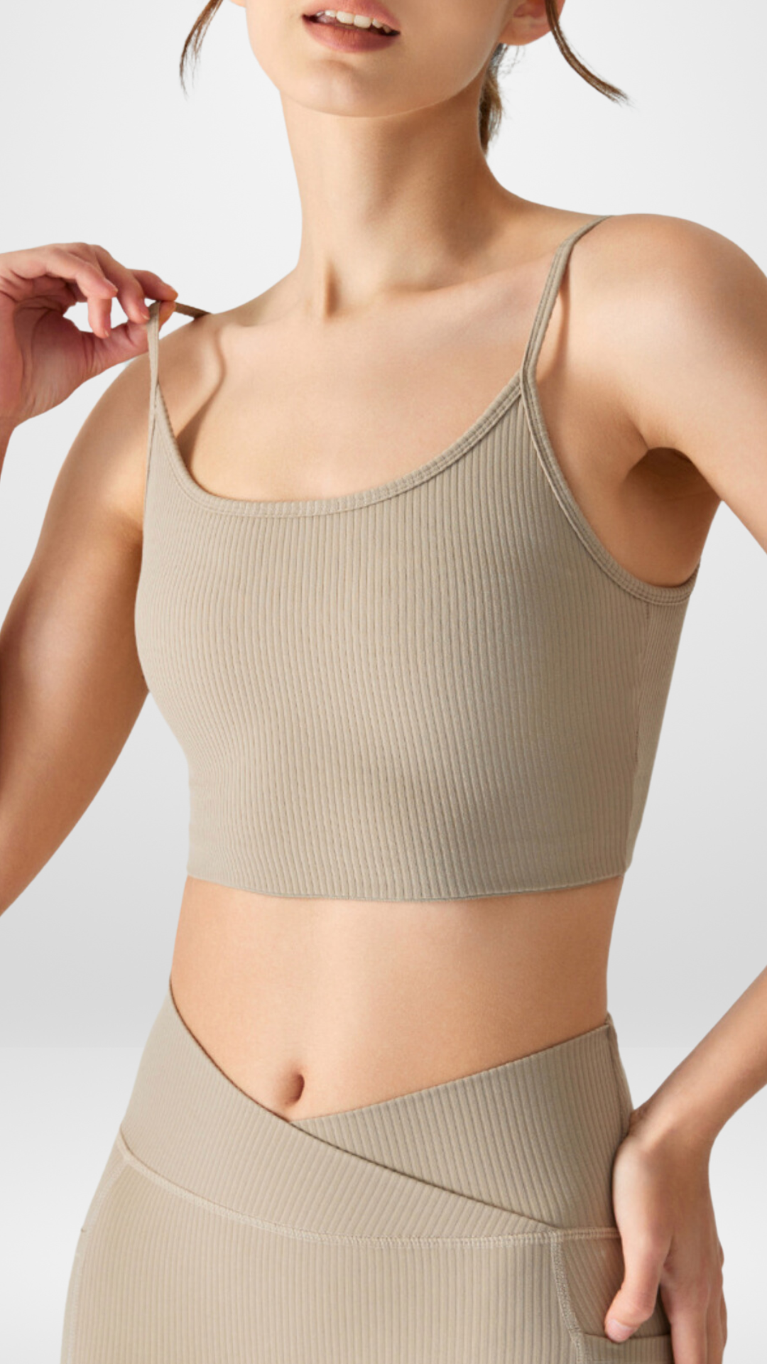 Ribbed Cropped Tank Bra