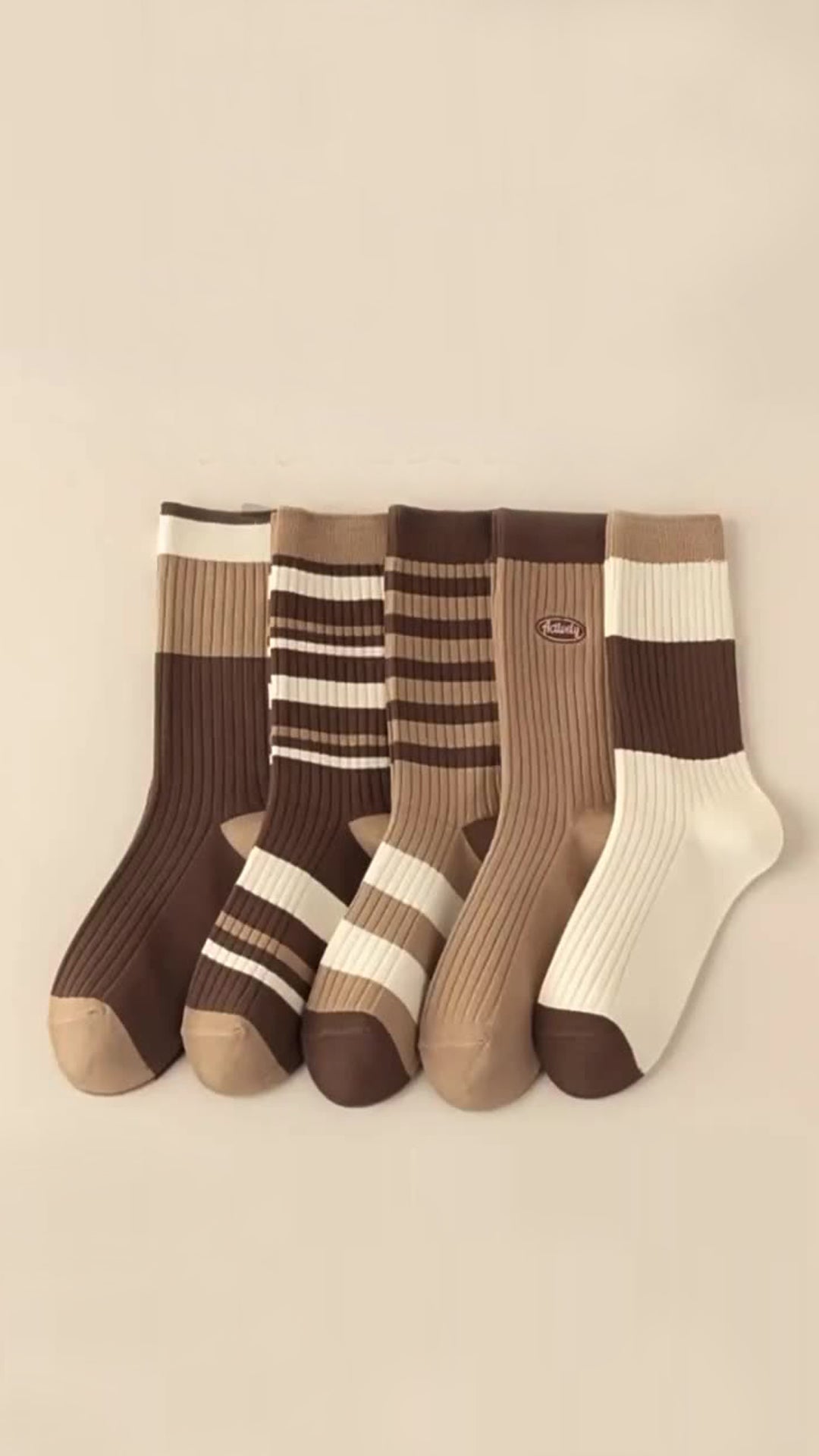 Vintage Mélange Striped Socks (5 Pairs Set)