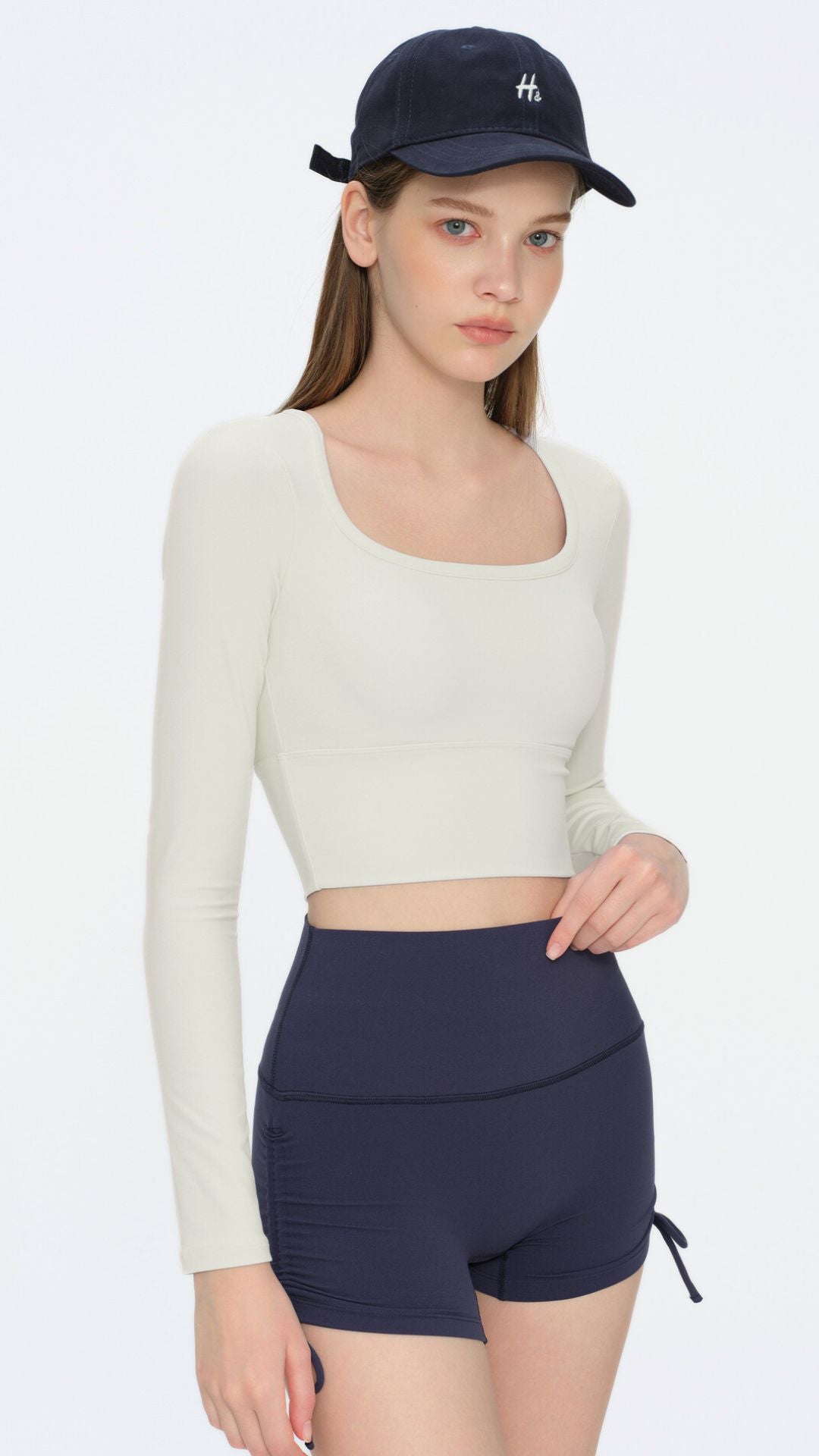 U-Curve Padded Crop Long Sleeve