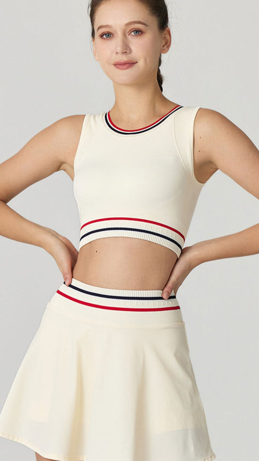 Striped Sports Bra/ Skirt