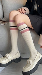CandyStripe Knee-High Socks (2 Pairs Set)