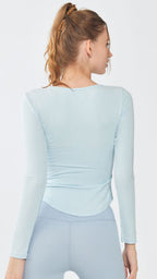 AllDay Soft V-Neck Ribbed Long Sleeve