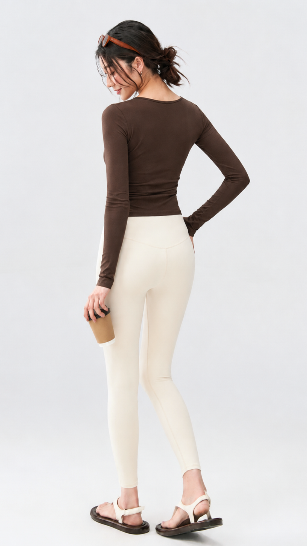 Ribbed Ruched Long Sleeve Top