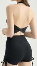 Twist Back Halter Sports Bra