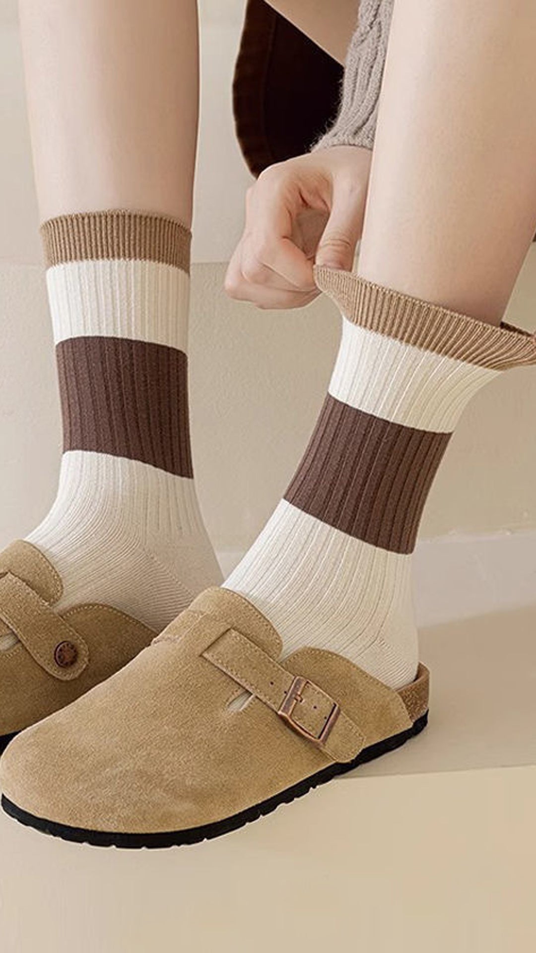 Vintage Mélange Striped Socks (5 Pairs Set)