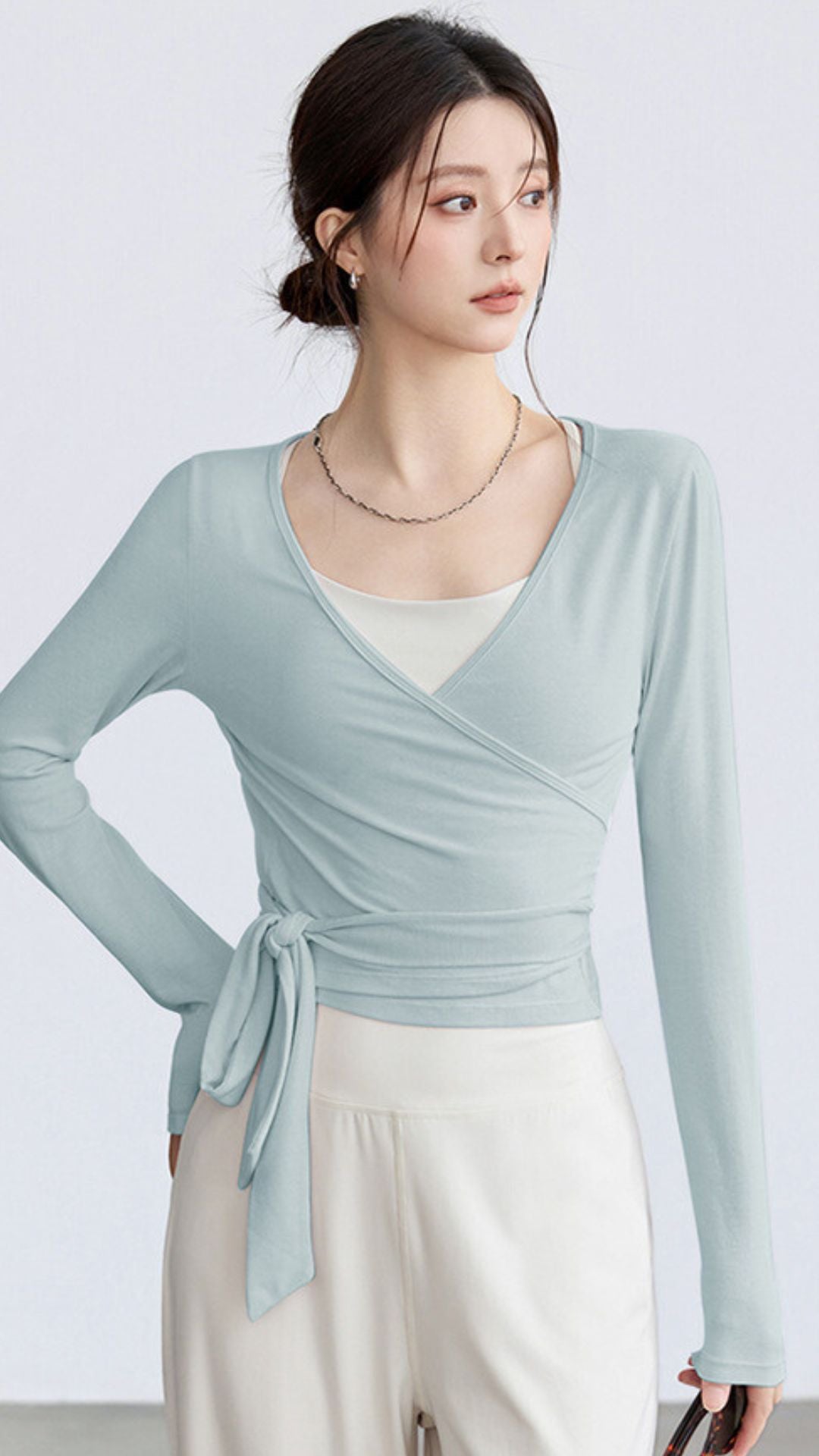 SlimFlow Side & Back Waist Tie Long Sleeve