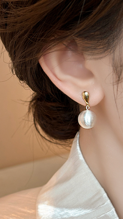 Golden Pearl Drop Earrings