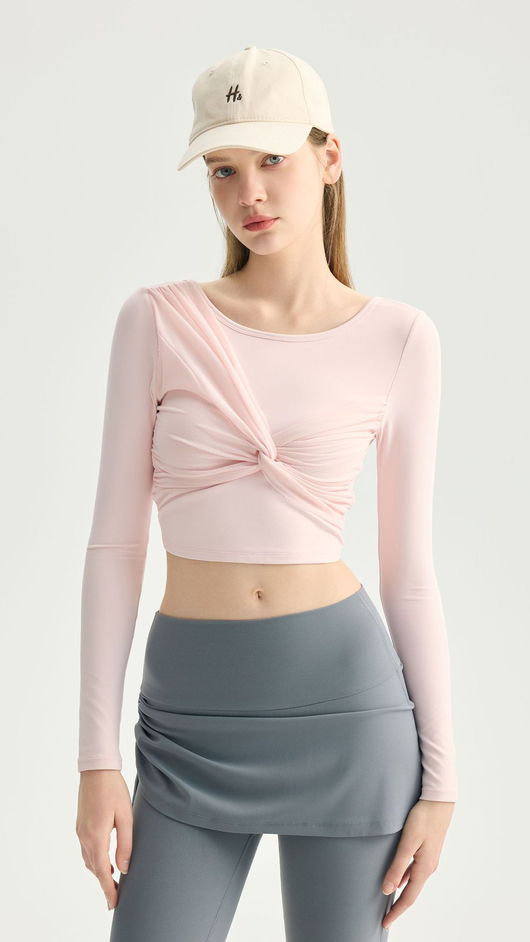 Padded Mesh Yoga Long Sleeve Top