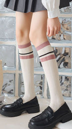 CandyStripe Knee-High Socks (2 Pairs Set)