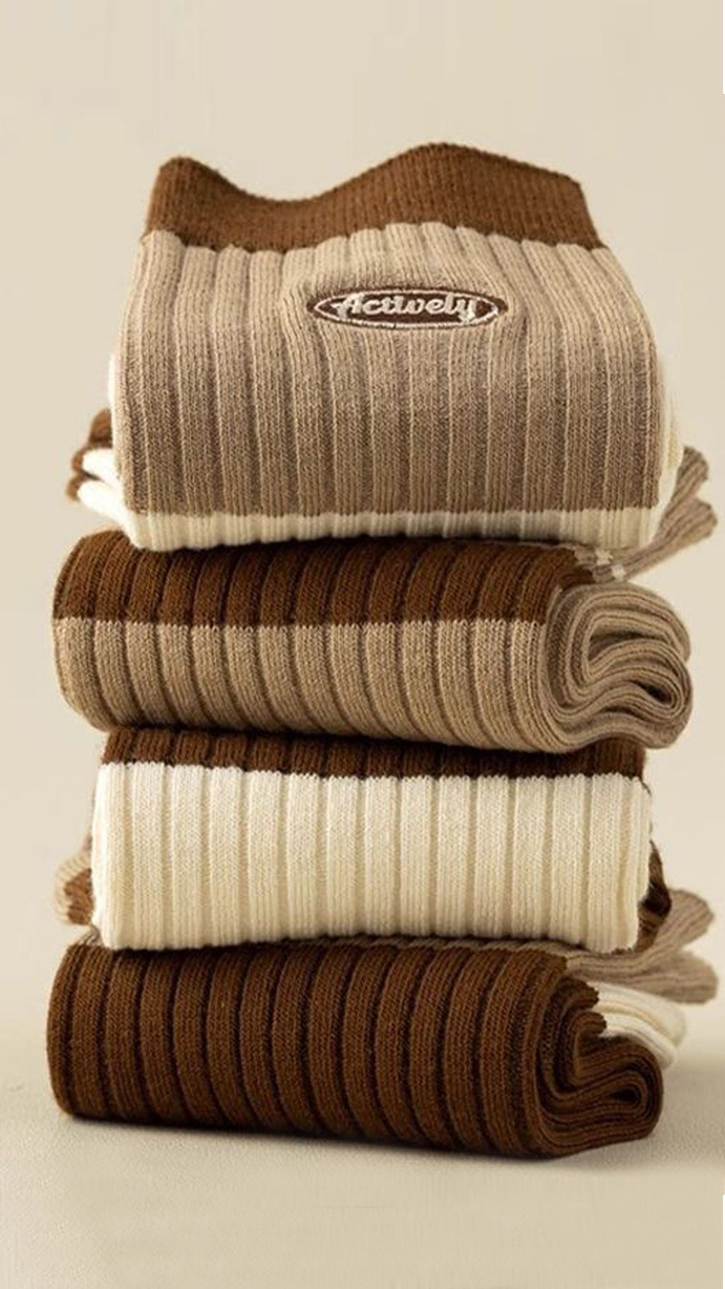 Vintage Mélange Striped Socks (5 Pairs Set)