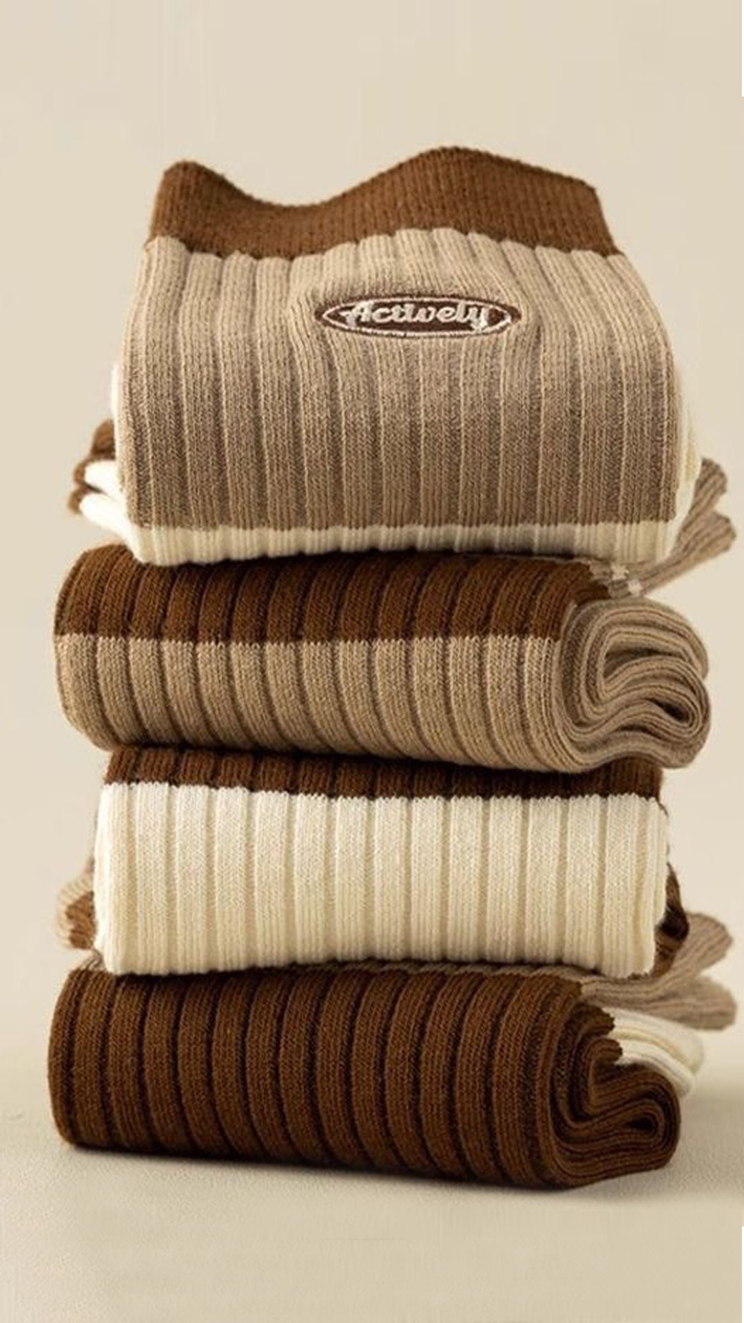 Vintage Mélange Striped Socks (5 Pairs Set)
