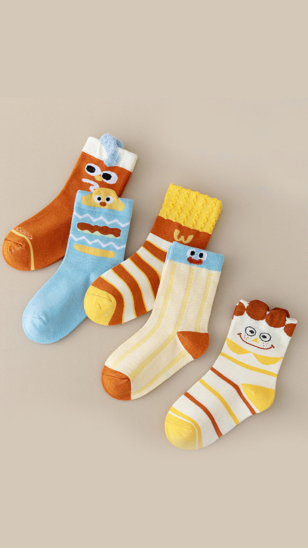 HappyFeet Cartoon Socks (5 Pairs Set)