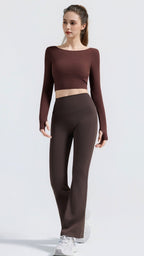 TwistBack Long Sleeve Sports Bra